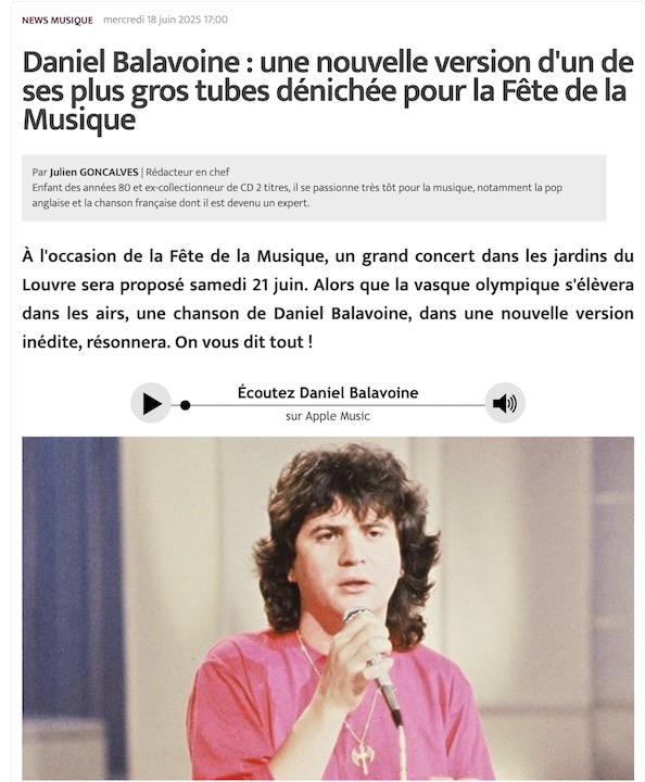 Charts in France -Balavoine Ma Bataille - Sauver L'amour